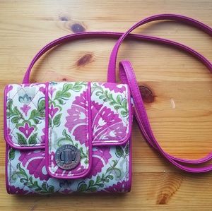 VERA BRADLEY pink+green floral purse